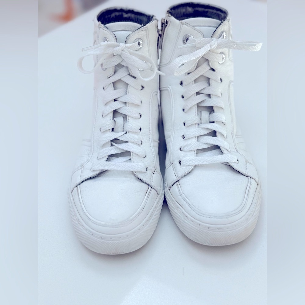 Zadig & Voltaire Women's White High Flash High-Top Platform Sneakers - Picture 12 of 15